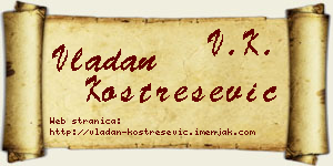 Vladan Kostrešević vizit kartica